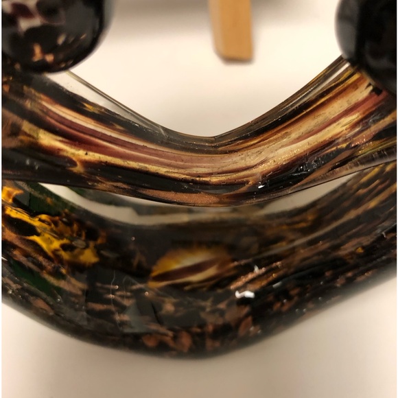 Lovely Vintage Blown Glass art Sculpture 6x5” Couple Dancing or Happy Face - Picture 2 of 4